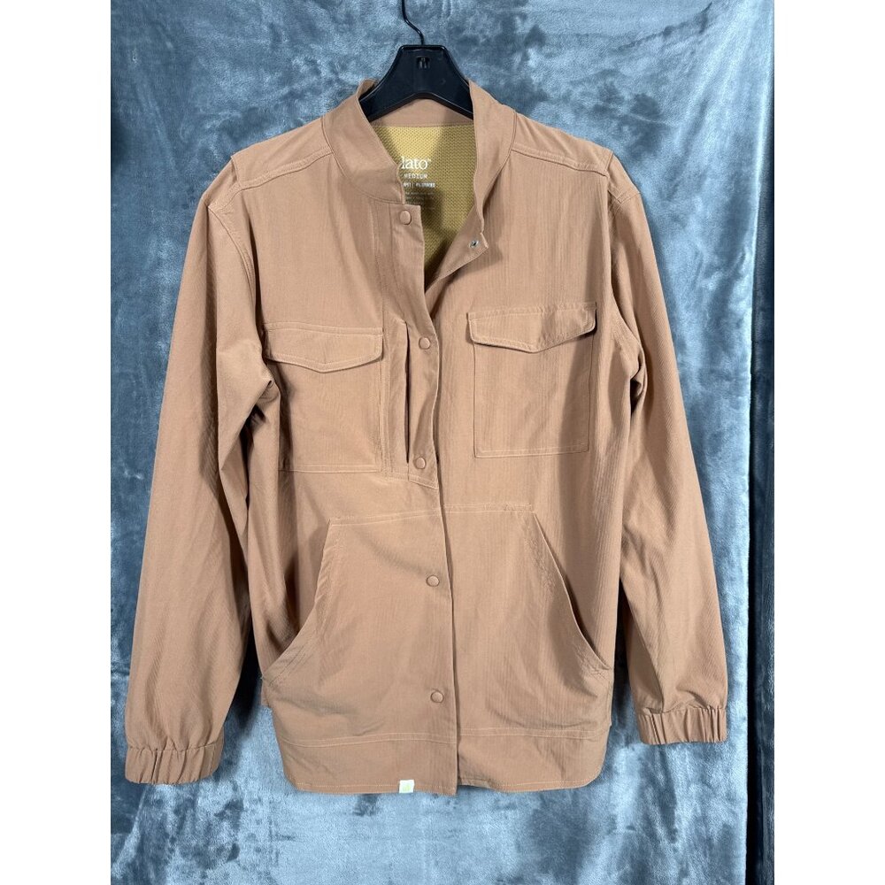 Lato Mens Brown Jacket Medium Rpet/Spandex With Snap Closures & Elastic Cuffs